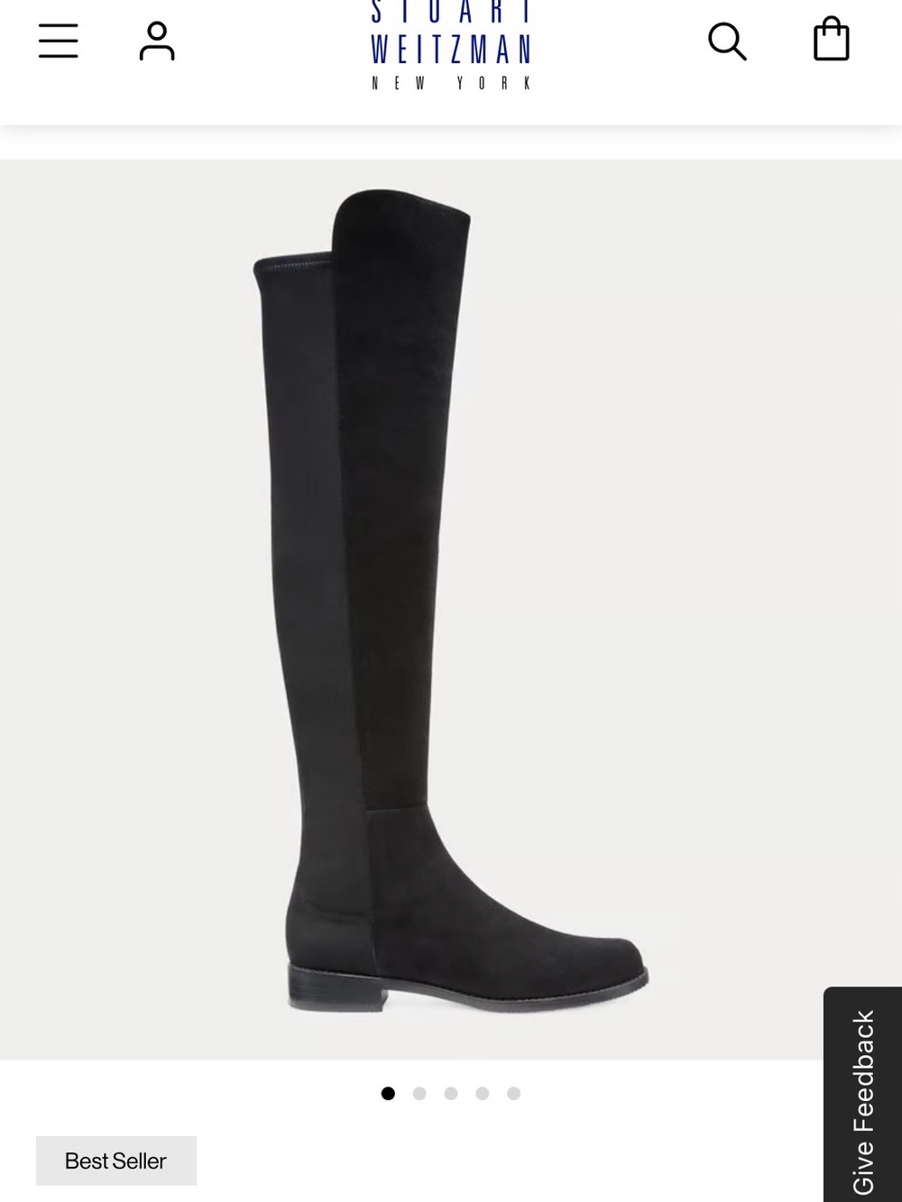 Stuart Weitzman Black Over-the-Knee Stretch Suede Boot 11N New in Box